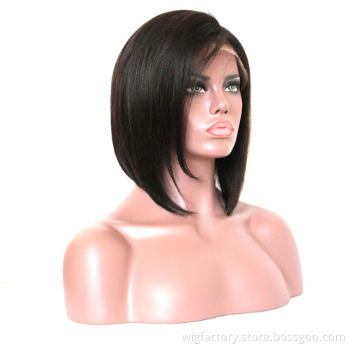4*4 lace raw hair bob wig, straight human hair wigs wholesale,  lace front indian hair bob wig